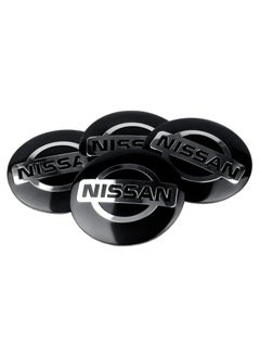 SOLDOUT 56mm Car Wheel Hub Cap Hubcaps Tire Tyre Center Emblem Sticker Auto Accessories Compatible with Nissan Nismo Tiida Teana GTR 350Z 370Z 240SX Juke Note (Pack of 4, Black)  - Image 2