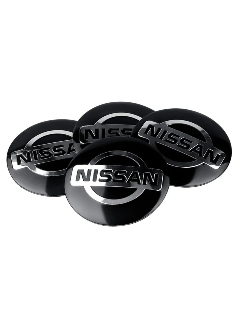 SOLDOUT 56mm Car Wheel Hub Cap Hubcaps Tire Tyre Center Emblem Sticker Auto Accessories Compatible with Nissan Nismo Tiida Teana GTR 350Z 370Z 240SX Juke Note (Pack of 4, Black)  - Image 2