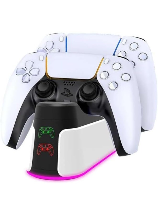 Charging Docking Station with Dual LED Light Indicators Compatible with Doublesense PS5/PS5 Slim/PS5 Pro Controller - Image 1