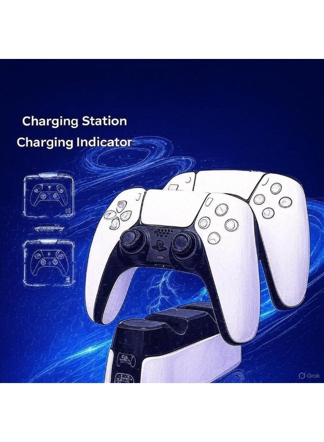 Charging Docking Station with Dual LED Light Indicators Compatible with Doublesense PS5/PS5 Slim/PS5 Pro Controller - Image 2