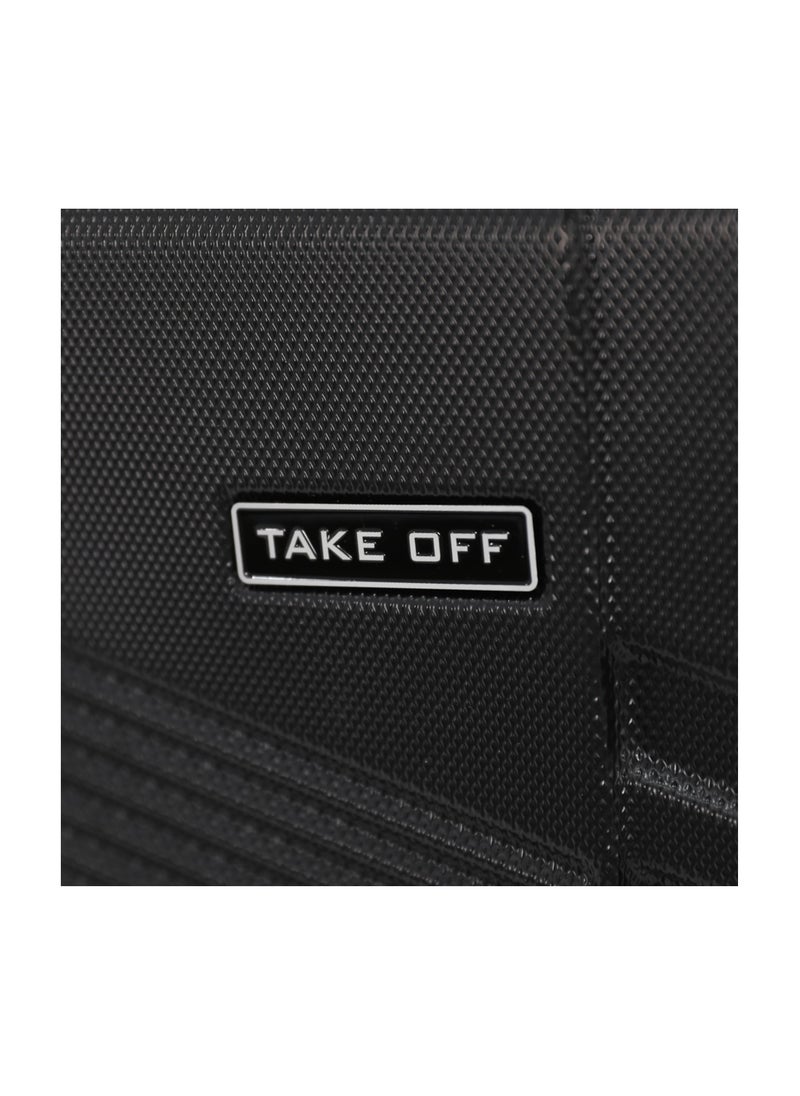 TAKEOFF - طقم حقائب سفر بعجلات من هارد شيل، 3 قطع، أسود (S-20&quot;،M-24&quot;،L-28&quot;) - Image 1