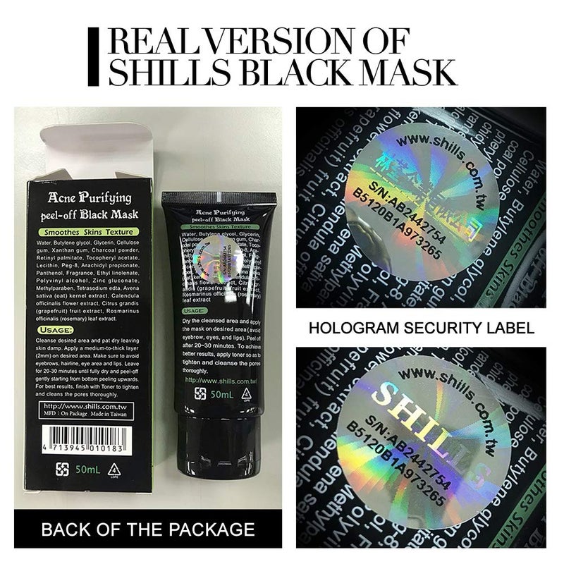 Shills SHILLS Blackhead Remover, Pore Control, Skin Cleansing, Purifying Bamboo Charcoal, Peel Off Face Mask,1 Bottle(1.69 fl. oz) - Image 4