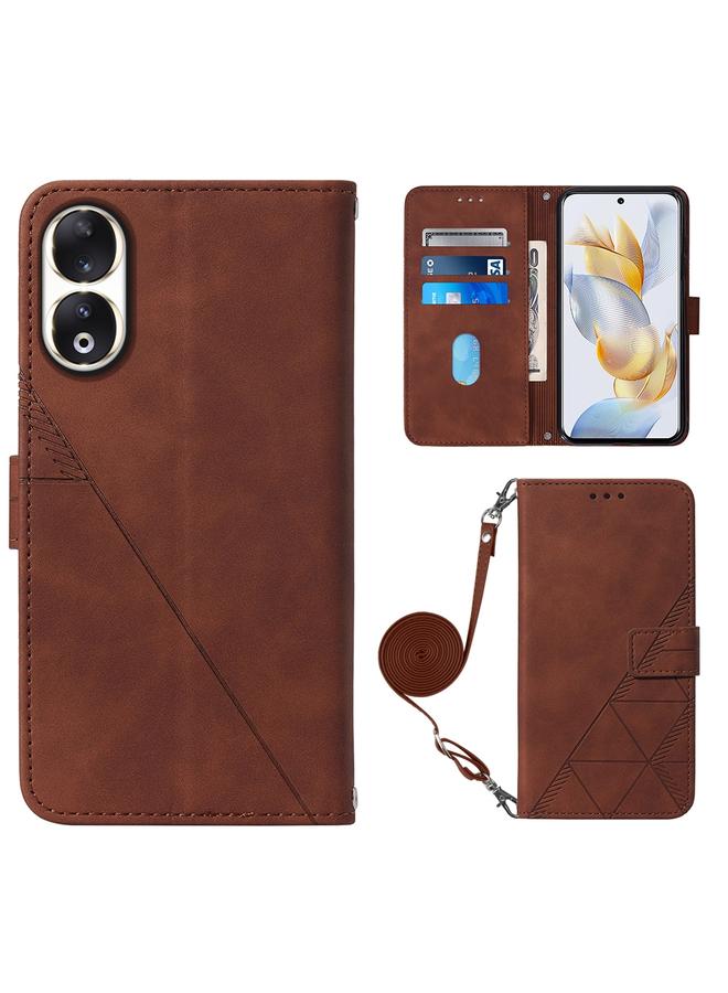 S-TOP Case For Honor 90 Crossbody 3D Embossed Flip Leather Phone Case - Image 1