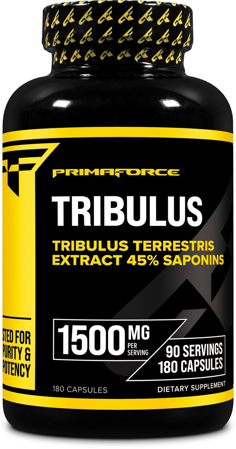Primaforce Tribulus Terrestris Extract Capsules (180 Capsules) - 90 Servings / 1,500mg Tribulus Per Serving, Herbal Tribulus Supplement for Men and Women - Image 1
