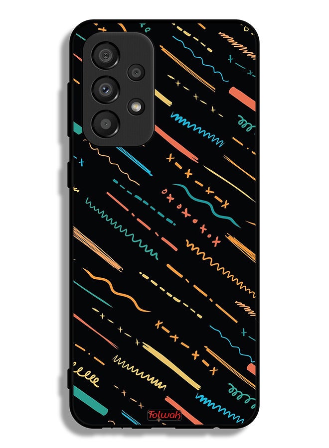 Tolwak Samsung Galaxy A33 5G Protective Case Cover X Lines Abstract Pattern - Image 1