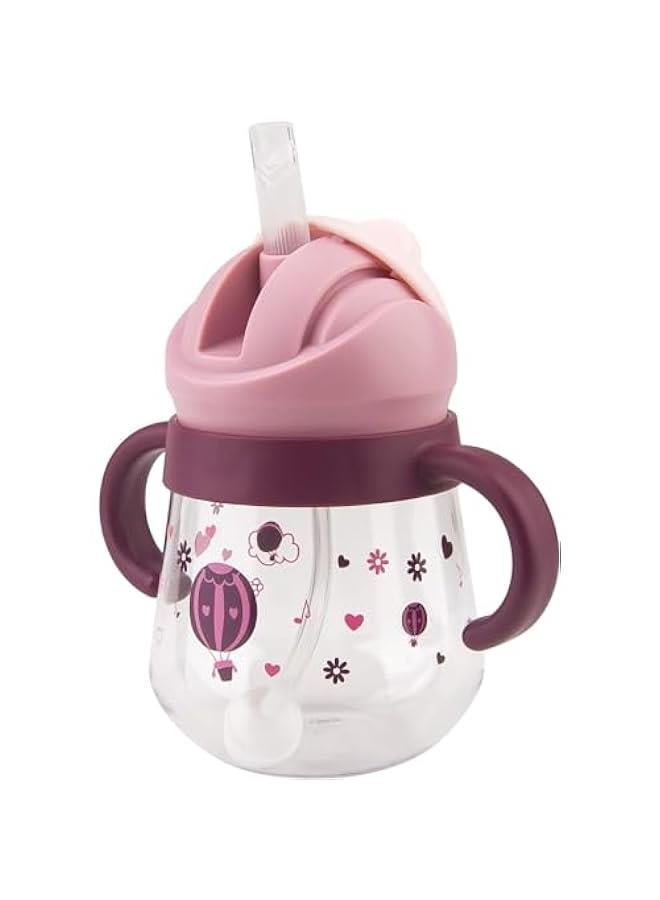 Gonice Weighted Straw Non Spill Sippy Cup For Baby, 6 - 12 Months, 260Ml, Purple - Image 1