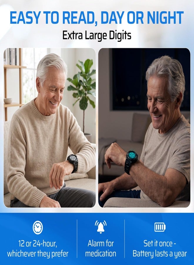 TopLife Talking Watch for Seniors & Low Vision - Oversized Digits for the Blind - Image 2