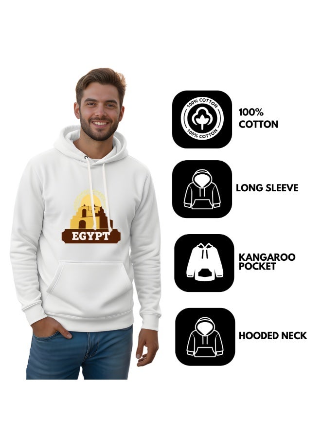 Egypt Skyline Hoodie - Soft Cotton Pullover - Egypt Hoodie for Men and Women - Long Sleeve with Drawstring and Pockets - Perfect for Travel - Image 4