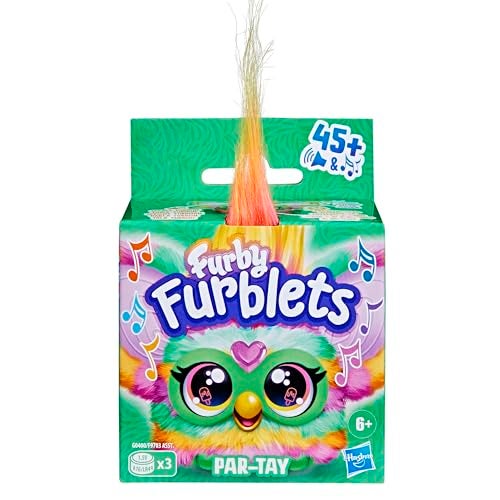 Furby Furblets Par-Tay Mini Friend, 45+ Sounds, Disco Music, Speaks Only Furbish, Electronic Plush Toys for Girls & Boys, Interactive Pets, Multicolor, 6+ - Image 2