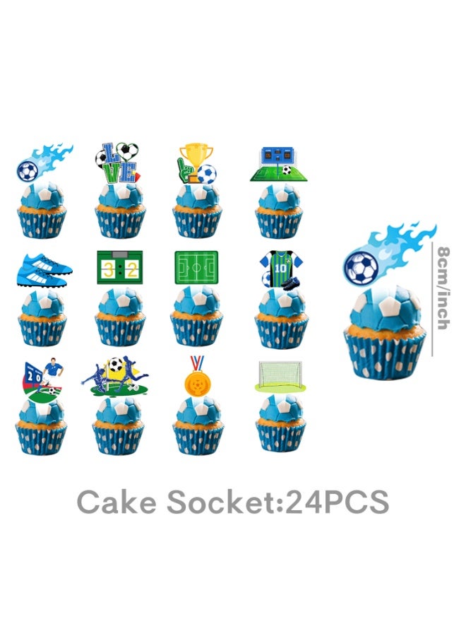 general Blue Soccer Theme Birthday Party Disposables Set - Image 1