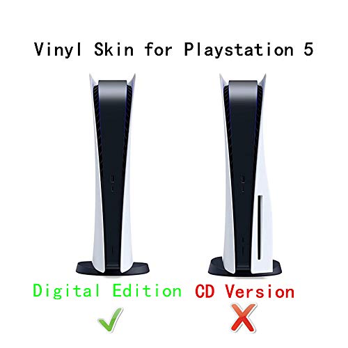Asokex Ps5 Stickers Full Body Vinyl Skin Decal Cover for PlayStation 5 Digital Edition Console Controllers (Digital Edition, Blue fire) - Image 2