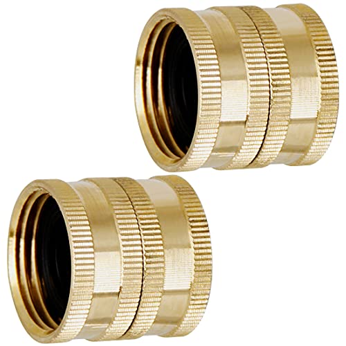 Lifynste 2 Pack 3/4" Heavy Duty Brass Garden Hose Adapter with Dual Swivel for Male Hose to Male Hose, Double Female - Image 3