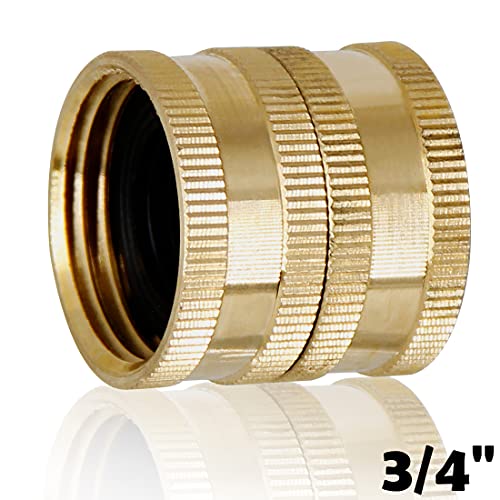 Lifynste 2 Pack 3/4" Heavy Duty Brass Garden Hose Adapter with Dual Swivel for Male Hose to Male Hose, Double Female - Image 2