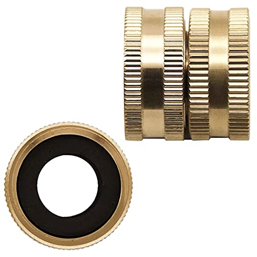 Lifynste 2 Pack 3/4" Heavy Duty Brass Garden Hose Adapter with Dual Swivel for Male Hose to Male Hose, Double Female - Image 5