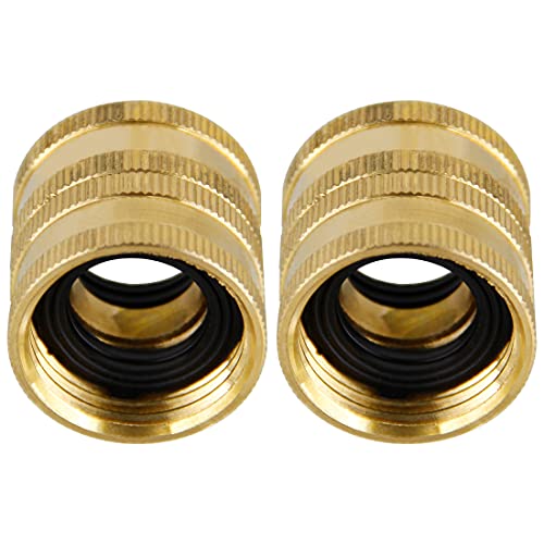 Lifynste 2 Pack 3/4" Heavy Duty Brass Garden Hose Adapter with Dual Swivel for Male Hose to Male Hose, Double Female - Image 4
