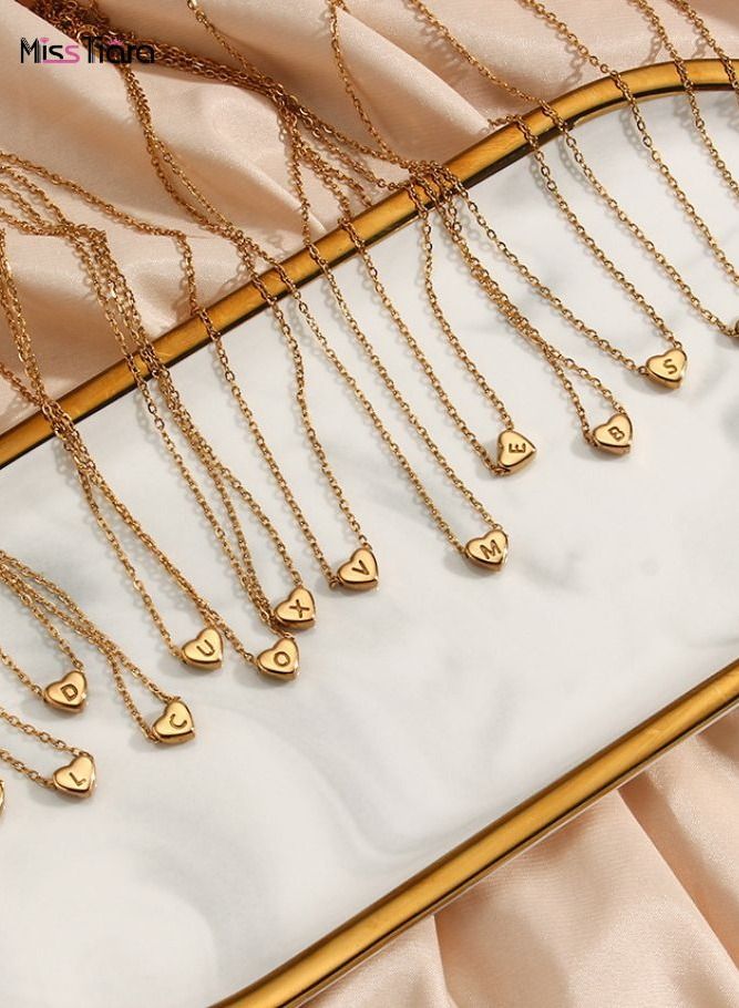 MissTiara قلادة سلسلة بتصميم قلب حرف C للفتيات والنساء - Image 5