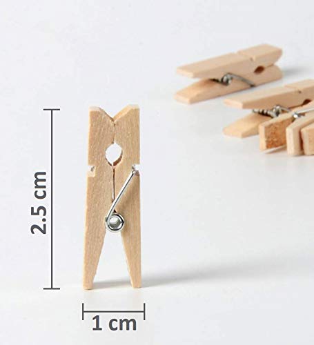 Nisco 20 Pcs Mini Wooden Clips, Multi-Function Cloth pins, Photo Paper Peg, Pin Craft Clips for Home School Arts Crafts Decor, Size: 3.5 cm - Image 3
