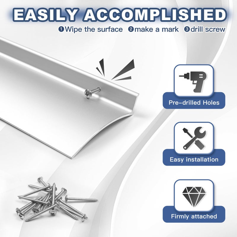 SFNSM 2PCS 40inch Door Rain Drip Guard for Windows Drip Cap Rain Deflector Anodized Aluminum Easy to Install Silver - Image 4