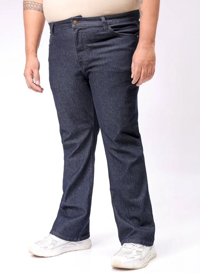 HARDSODA Men Plus Size Bootcut Solid Mid-Rise Stretchable Jeans