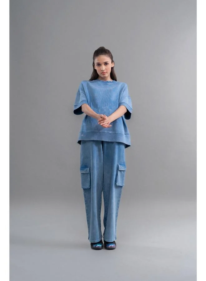 NeceSera Denim Wash 100% Cotton Terry Co-ord Set