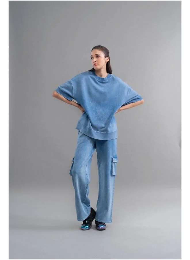 نسيسيرا Denim Wash 100% Cotton Terry Co-ord Set