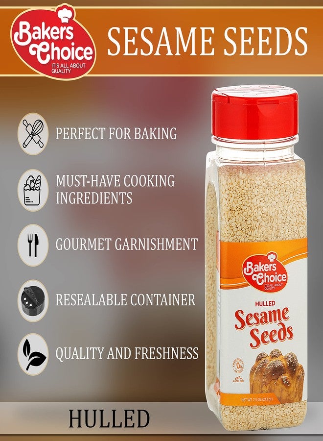 Baker's Choice بذور السمسم المقشرة من بيكرز تشويس - للخبز والطبخ - توابل طعام طبيعية بالكامل - عبوة قابلة لإعادة الإغلاق - خالية من الغلوتين، كوشير - 7.5 أونصة (213 غرام) - Image 2