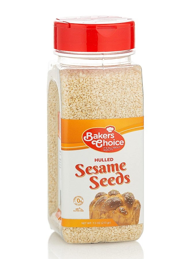 Baker's Choice بذور السمسم المقشرة من بيكرز تشويس - للخبز والطبخ - توابل طعام طبيعية بالكامل - عبوة قابلة لإعادة الإغلاق - خالية من الغلوتين، كوشير - 7.5 أونصة (213 غرام) - Image 1