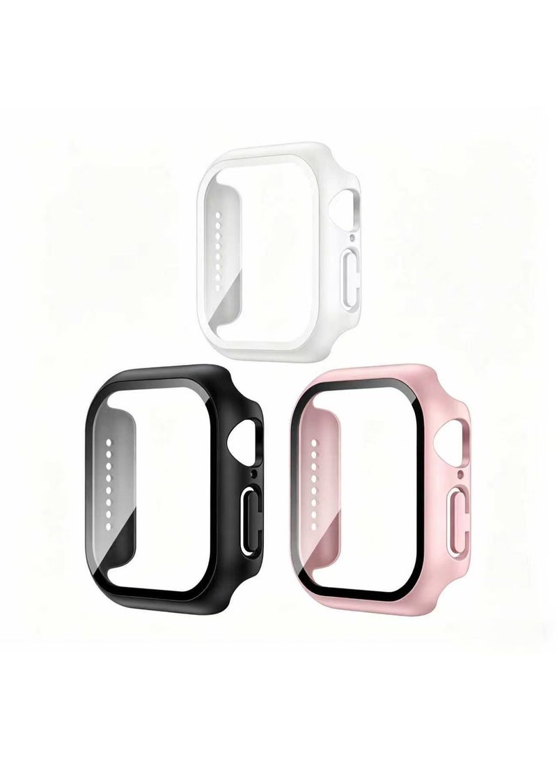 Protective Case Compatible with Apple Watch SE 3/SE 2/SE 44mm Case with Tempered Film Screen Protector for iWatch Series 6/5/4 44mm Full Protective Hard PC Bumper Touch Sensitive HD Screen Cover - Image 1
