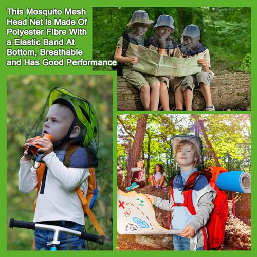 HESTYA 4 Pack Mosquito Net Face Mesh Protecting Net for Outdoor Hiking Camping Climbing Mosquito Fly Insects Preventing(Blue) - Image 4