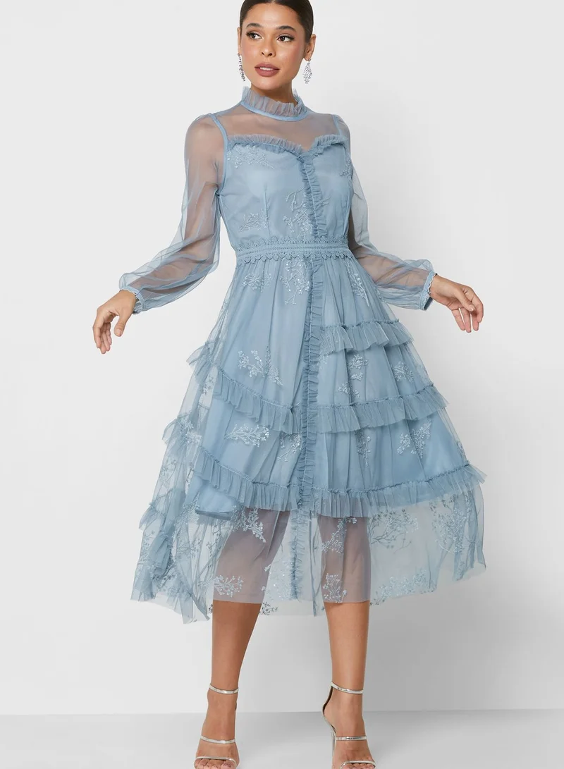 Ella Limited Edition Embossed Tulle Dress