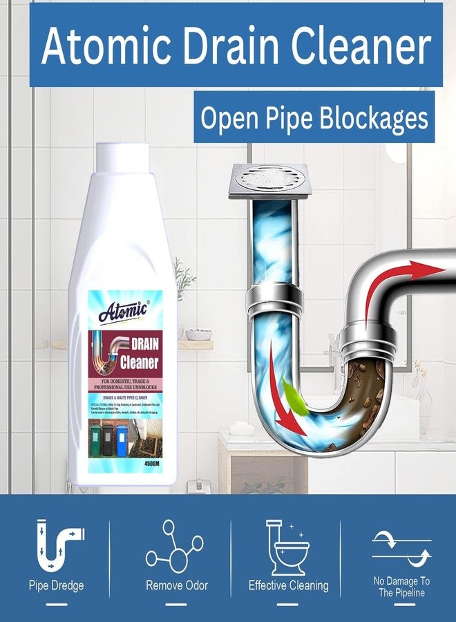 Atomic Powerful 450gm Drain Cleaner For Bathroom, Sink, Plastic Pipes and Toilet - Image 5
