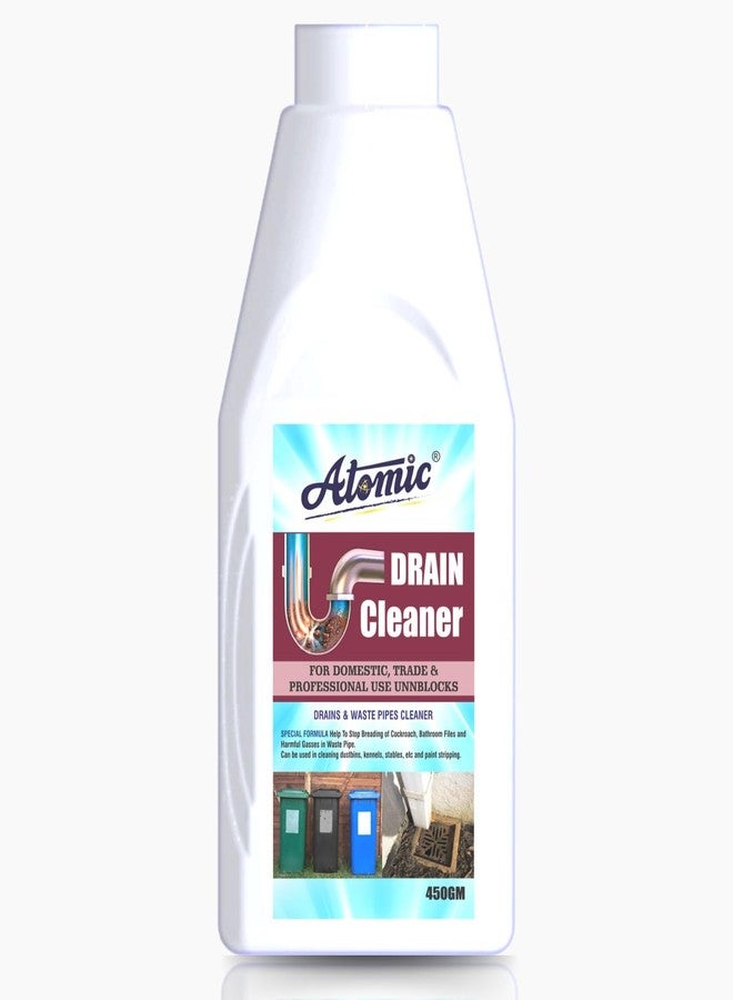 Atomic Powerful 450gm Drain Cleaner For Bathroom, Sink, Plastic Pipes and Toilet - Image 1