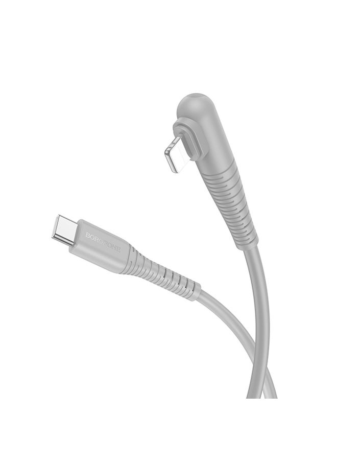 بوروفون Borofone BX105 27W USB-C / Type-C إلى 8 دبوس كبل بيانات الشحن السريع ، الطول: 1M (رمادي) - Image 1