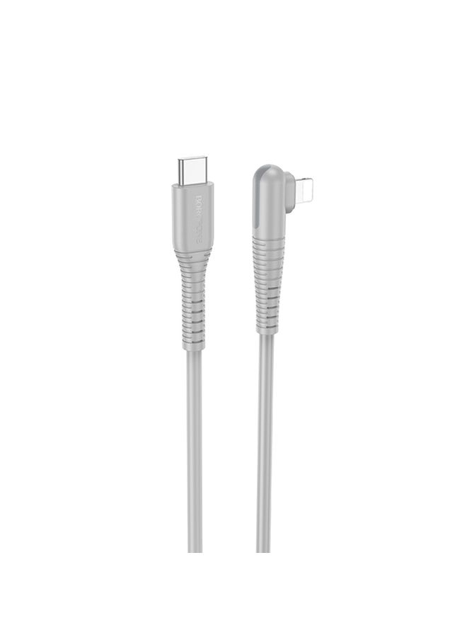 بوروفون Borofone BX105 27W USB-C / Type-C إلى 8 دبوس كبل بيانات الشحن السريع ، الطول: 1M (رمادي) - Image 2