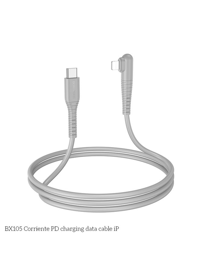 بوروفون Borofone BX105 27W USB-C / Type-C إلى 8 دبوس كبل بيانات الشحن السريع ، الطول: 1M (رمادي) - Image 4