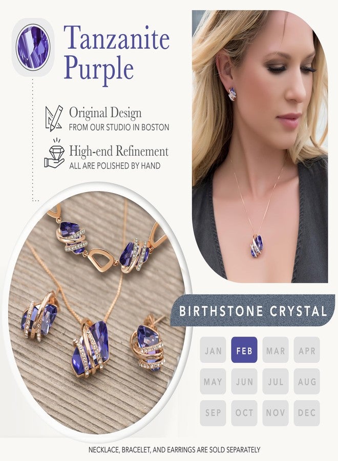 Leafael Wish Stone Pendant Necklace, Necklaces for Women with Birthstone Crystals, Jewelry for Women with Gift Box, Allergy-Free Birthstone Necklace for Women, 18K Rose Gold Plated or Silver-tone - Image 4