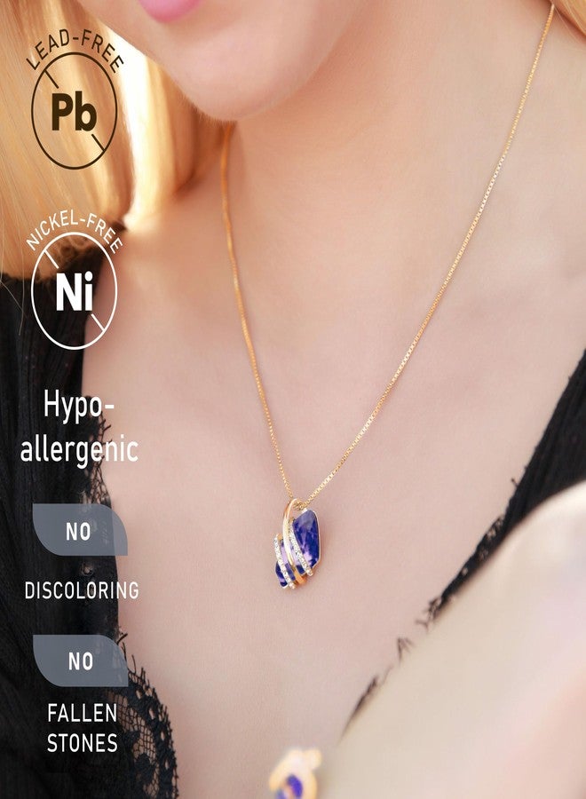 Leafael Wish Stone Pendant Necklace, Necklaces for Women with Birthstone Crystals, Jewelry for Women with Gift Box, Allergy-Free Birthstone Necklace for Women, 18K Rose Gold Plated or Silver-tone - Image 2