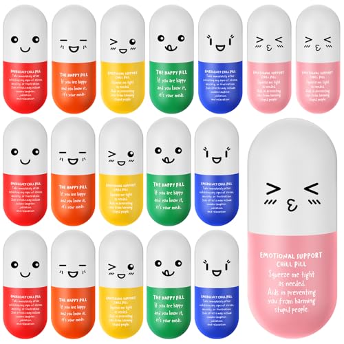 Arrowbash 30 Pcs Pill Stress Ball Pharmacy Technician Gift for Pharmacist Nurses Doctor Pill Shaped Foam Inspirational Coworker Employee Stress Ball with Cute Cartoon Emotion Face Emergency - Image 1