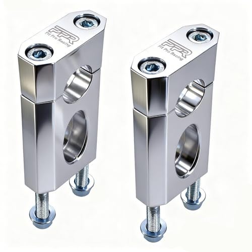 PPR PIT PRO RACING Motorcycle Handlebar Risers, 7/8" 22 mm Handlebar Mount Clamp Risers Replacement for SSR CRF 110 125cc Razor MX350 Dirt Pit Bike Coleman Mini Bike BT200X CT200U-EX MB200 Motovox MBX10 Parts (Silver) - Image 1