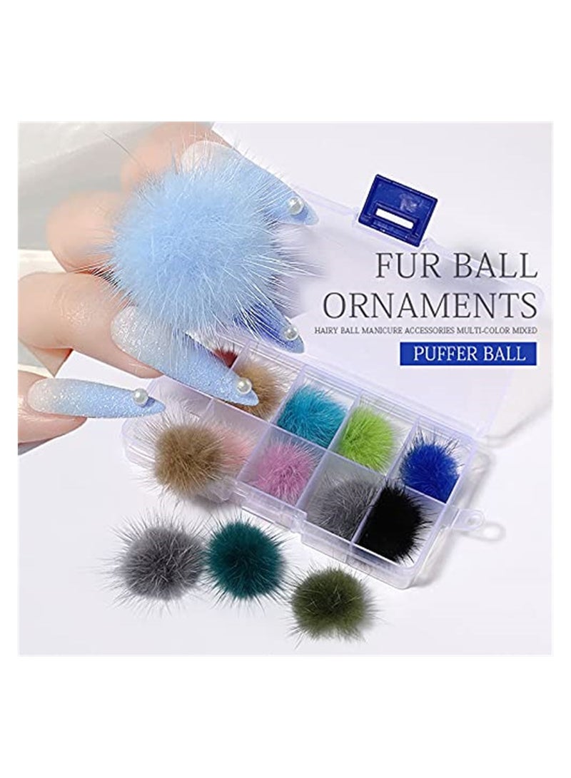 3D Magnetic Fluffy Nail Art Balls - Cute Detachable Soft Plush DIY Decorations, 12 Vibrant Colors, 24 Pcs for Creative Nail Designs - Image 3