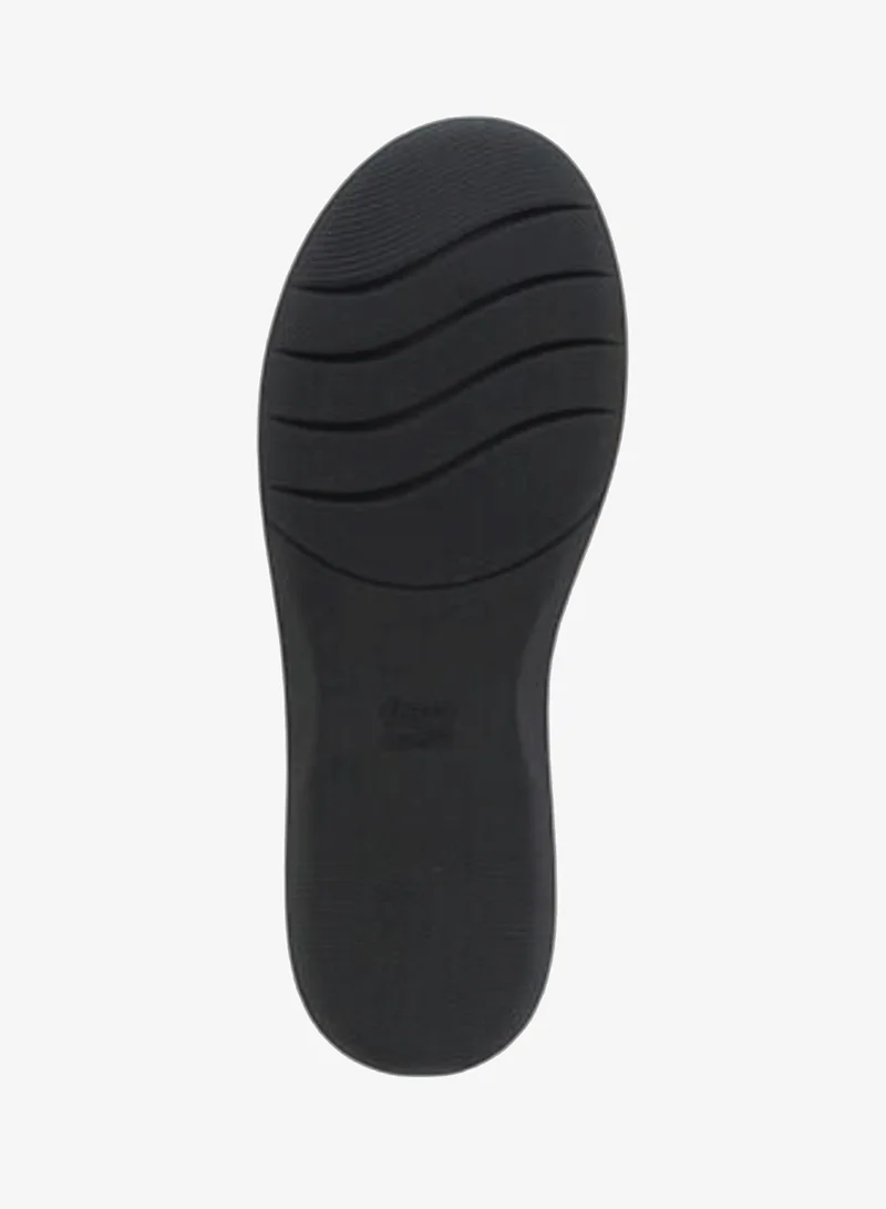 Bata Black Comfit Embossed Slip On Sandals for Women | Best Price UAE