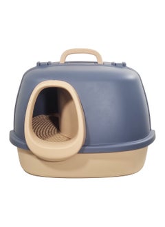 NNC PETS Cat toilet, Cat Litter Box With Cat Scoop, Large Indoor Cats Toilet, Tunnel design, Easy Clean & Deodorant Filter, Portable Cat Litter with Pedal Design (Navy-Blue)  - Image 1