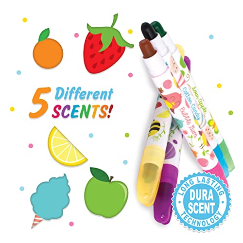 Scentco Spring Smelly Gellies - Patented Gourmet Scented Glidewrite Gel Coloring Sticks, Crayons, Highlighters - 5 Count - Gifts for Kids - Image 2
