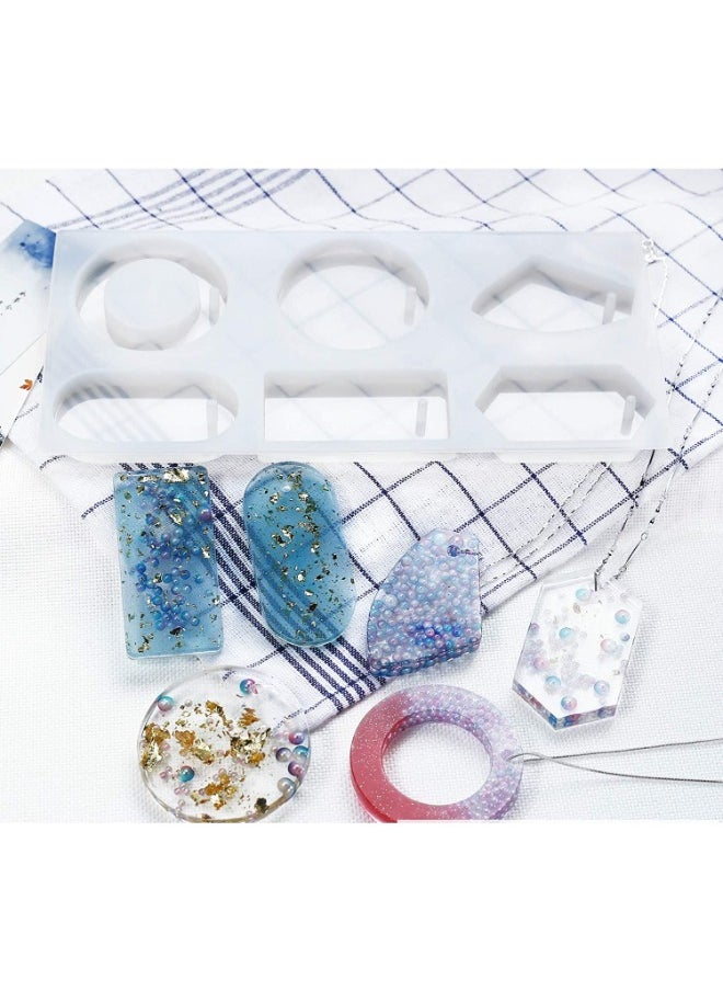 KUYING 6-Piece Silicone Mold Cavity Cabochon Gemstone Polymer Clay Crafting Jewelry Set  - Image 4
