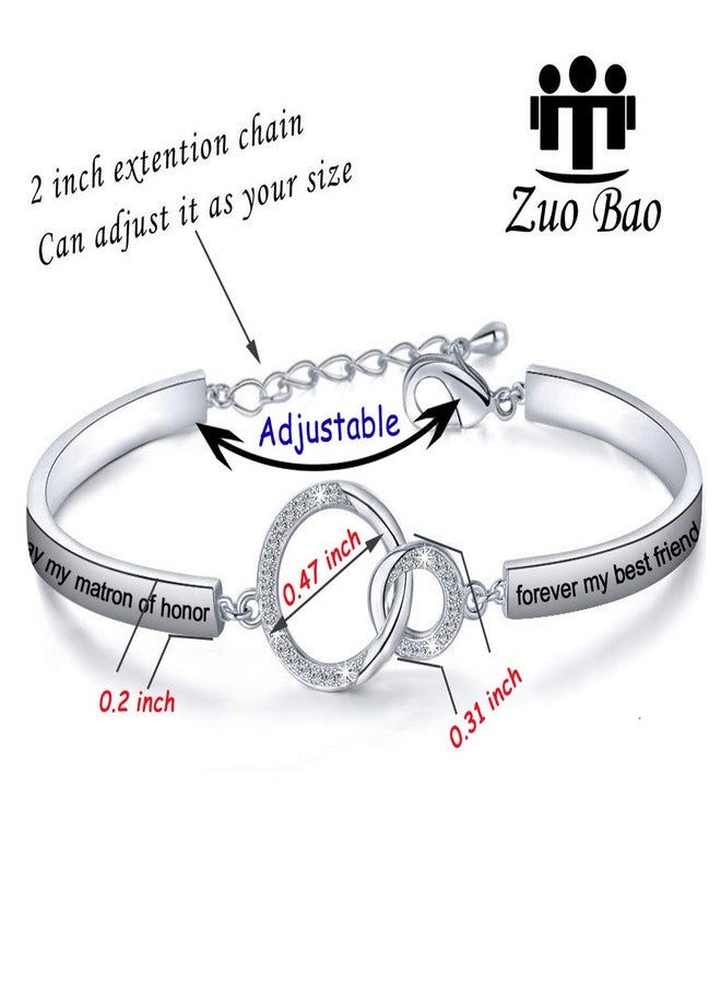 Zuo Bao Wedding Jewelry Maid of Honor Gift Today My Maid of Honor Forever My Best Friend Sister Bracelet Wedding Proposal Gift for Bridesmaid Flower G (matron of honor S) - Image 2
