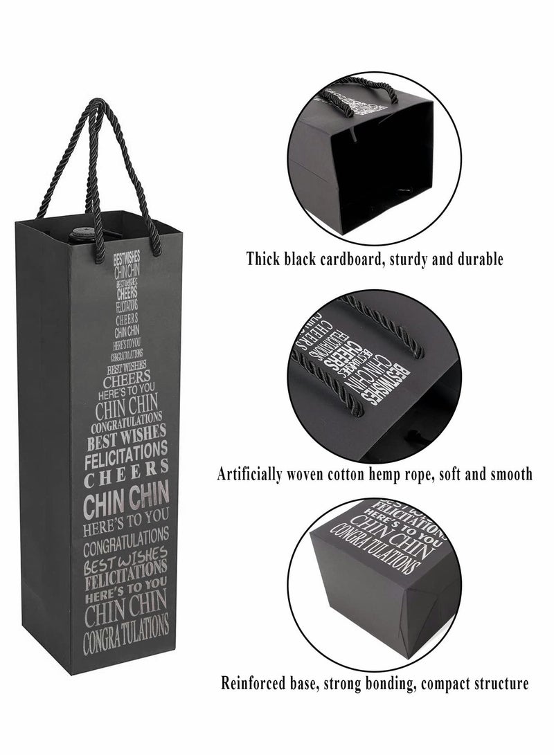 Generic 12 Pcs Reusable Premium Cardboard Wine Tote Bags with Handle for Wine and Champagne - Perfect for Parties, Anniversaries, Weddings, Birthdays, and Festivals. - Image 2