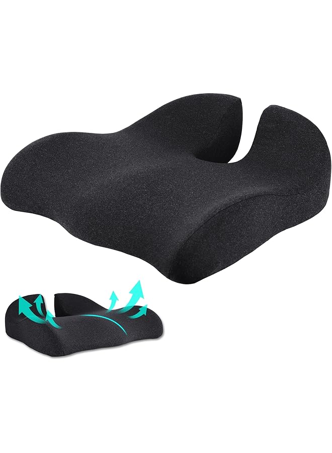 erorex Seat Cushion Large Memory Foam Chair Cushions For Office、Car Relief Back、Hip、Sciatica Pain Ergonomic Pad Pillow Supports Pressure Long Sitting Office Workers Drivers And Elderly Black - Image 1