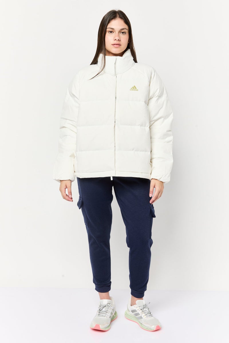Adidas Women Sportswear Fit Long Sleeve Outdoor Jacket, White - Image 2