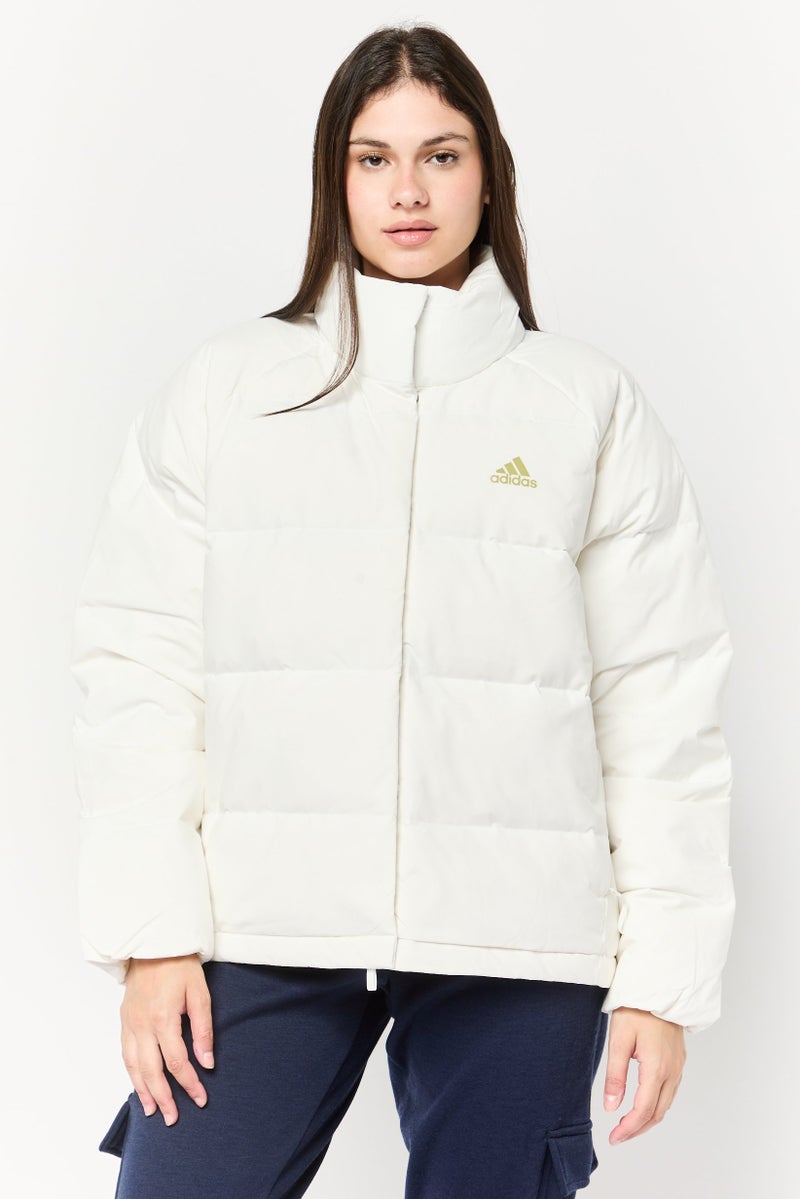 Adidas Women Sportswear Fit Long Sleeve Outdoor Jacket, White - Image 1