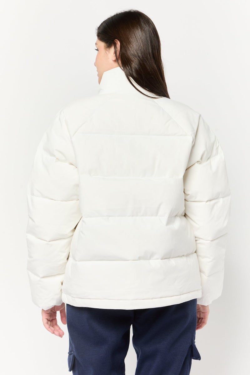 Adidas Women Sportswear Fit Long Sleeve Outdoor Jacket, White - Image 4